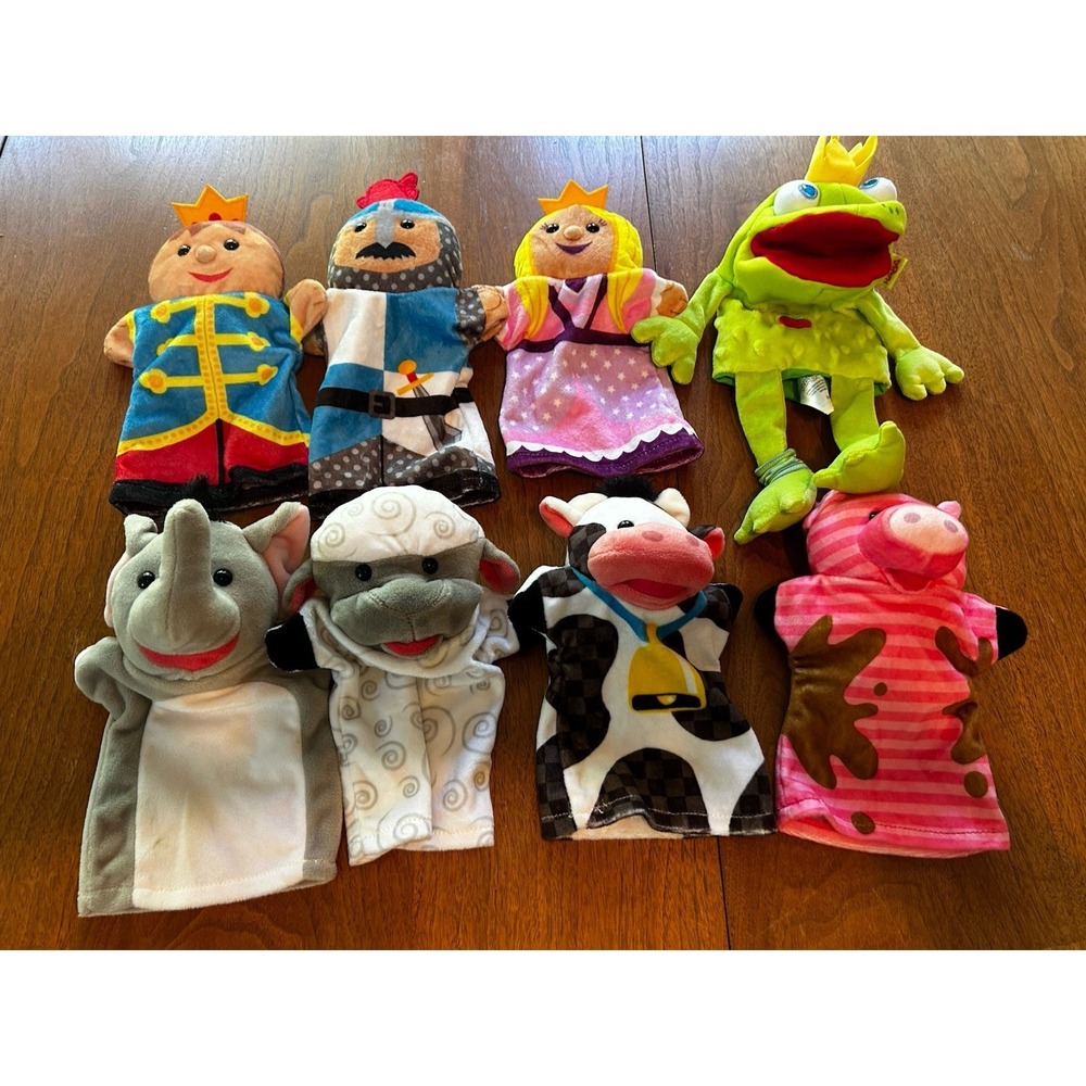 Melissa & Doug Animal King Queen Prince Hand Puppets – Set 8